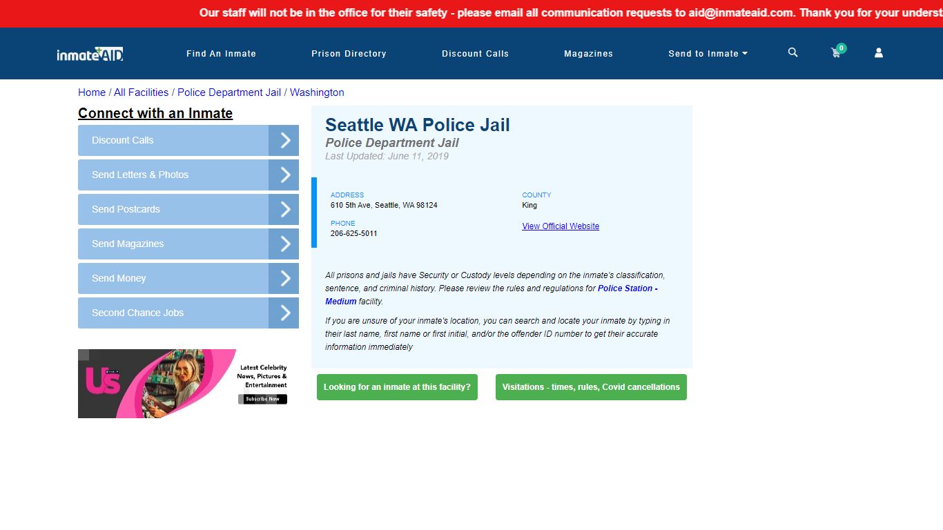 Seattle WA Police Jail & Inmate Search - Seattle, WA